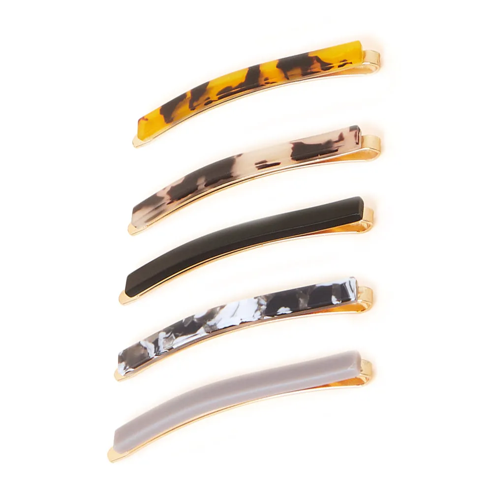 Accessorize London Women's Multi Resin hair slides pack of 5