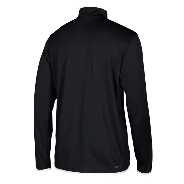 adidas Men's Collegiate Black/White Team Iconic Knit Long Sleeve Quarter Zip