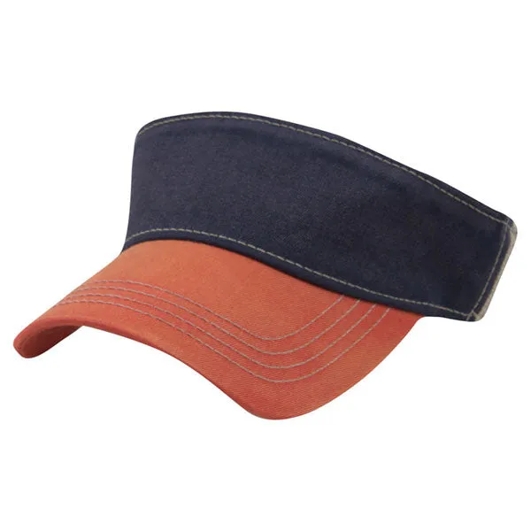 AHEAD Navy/University Orange/Tan 3-Tone Tea Stain Visor