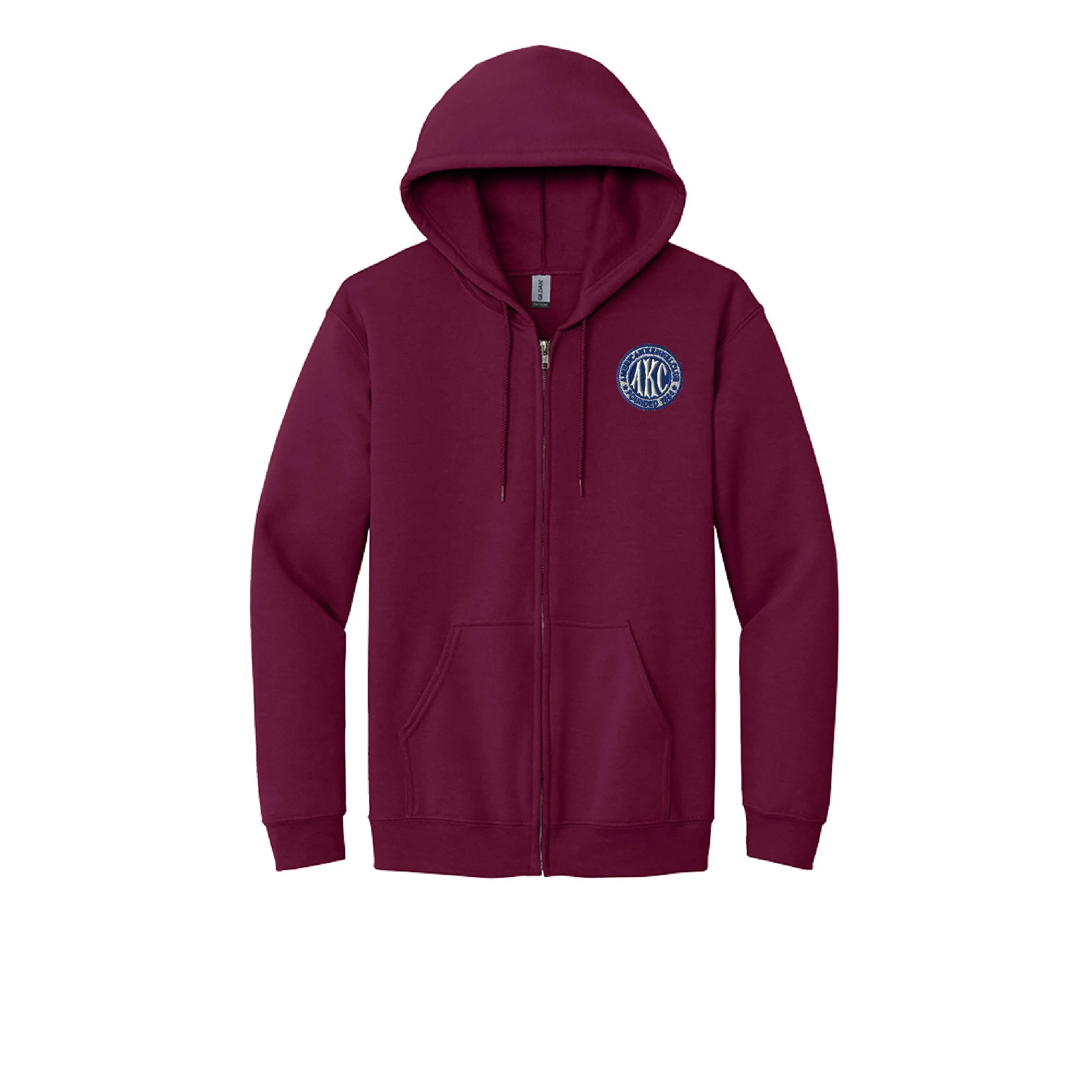 AKC Seal Embroidered Unisex Zipper Hoodie