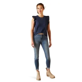 Ariat Ladies Ludlow Short Sleeved Top Navy