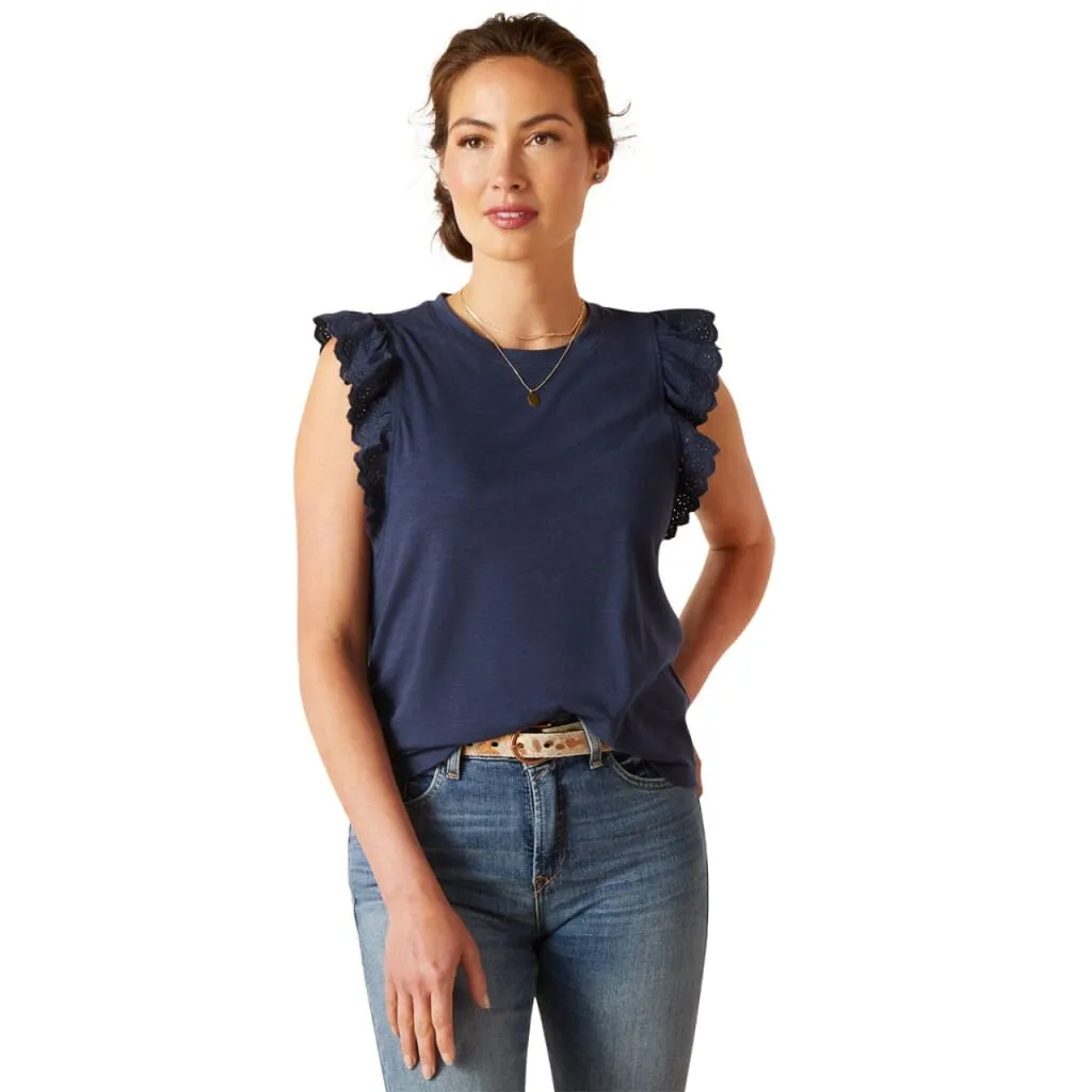 Ariat Ladies Ludlow Short Sleeved Top Navy