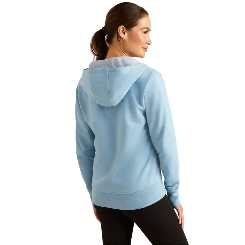 Ariat Ladies Team Logo Full Zip Hoodie Glacier Lake