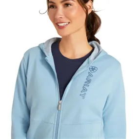 Ariat Ladies Team Logo Full Zip Hoodie Glacier Lake