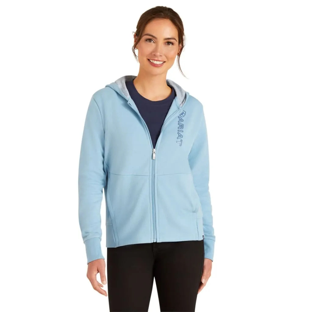 Ariat Ladies Team Logo Full Zip Hoodie Glacier Lake