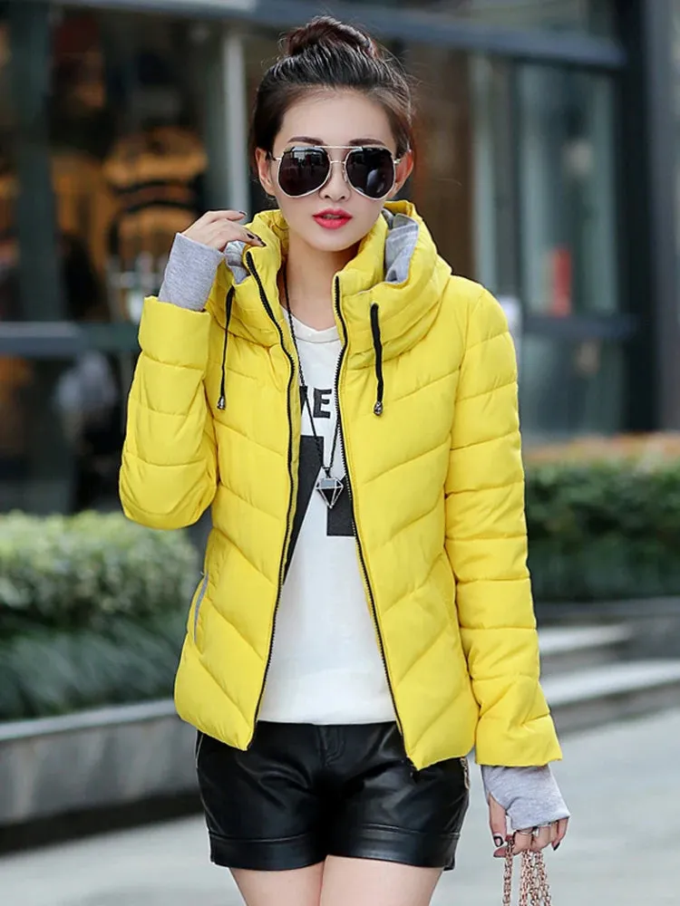 Autumn Winter Down Cotton Casual Warm Jacket Women Big Size Female Fashion Design Ladies Work Wear Winter Coat Cheap Wholesale