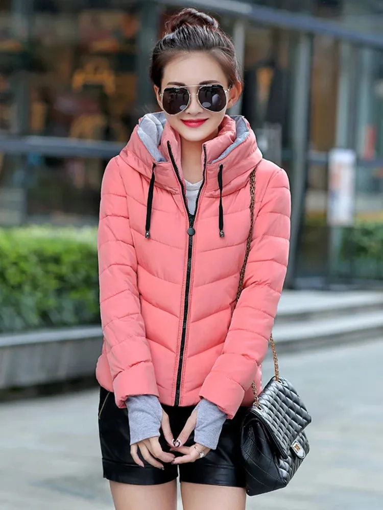 Autumn Winter Down Cotton Casual Warm Jacket Women Big Size Female Fashion Design Ladies Work Wear Winter Coat Cheap Wholesale