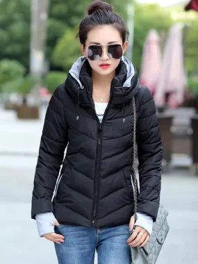 Autumn Winter Down Cotton Casual Warm Jacket Women Big Size Female Fashion Design Ladies Work Wear Winter Coat Cheap Wholesale