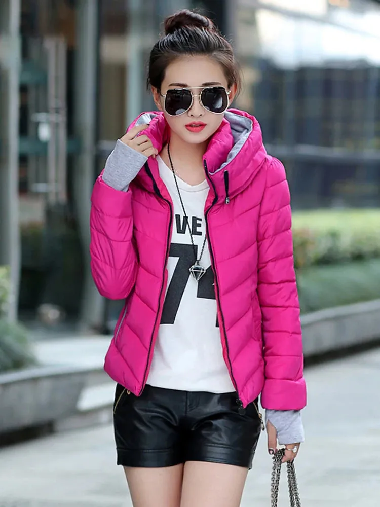 Autumn Winter Down Cotton Casual Warm Jacket Women Big Size Female Fashion Design Ladies Work Wear Winter Coat Cheap Wholesale