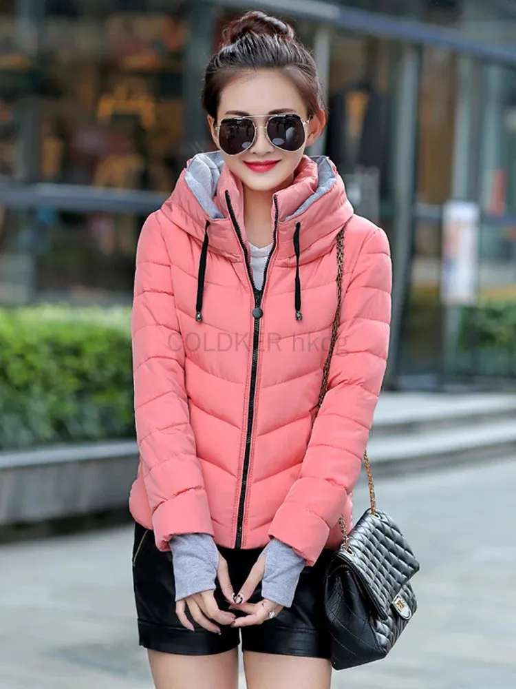 Autumn Winter Down Cotton Casual Warm Jacket Women Big Size Female Fashion Design Ladies Work Wear Winter Coat Cheap Wholesale