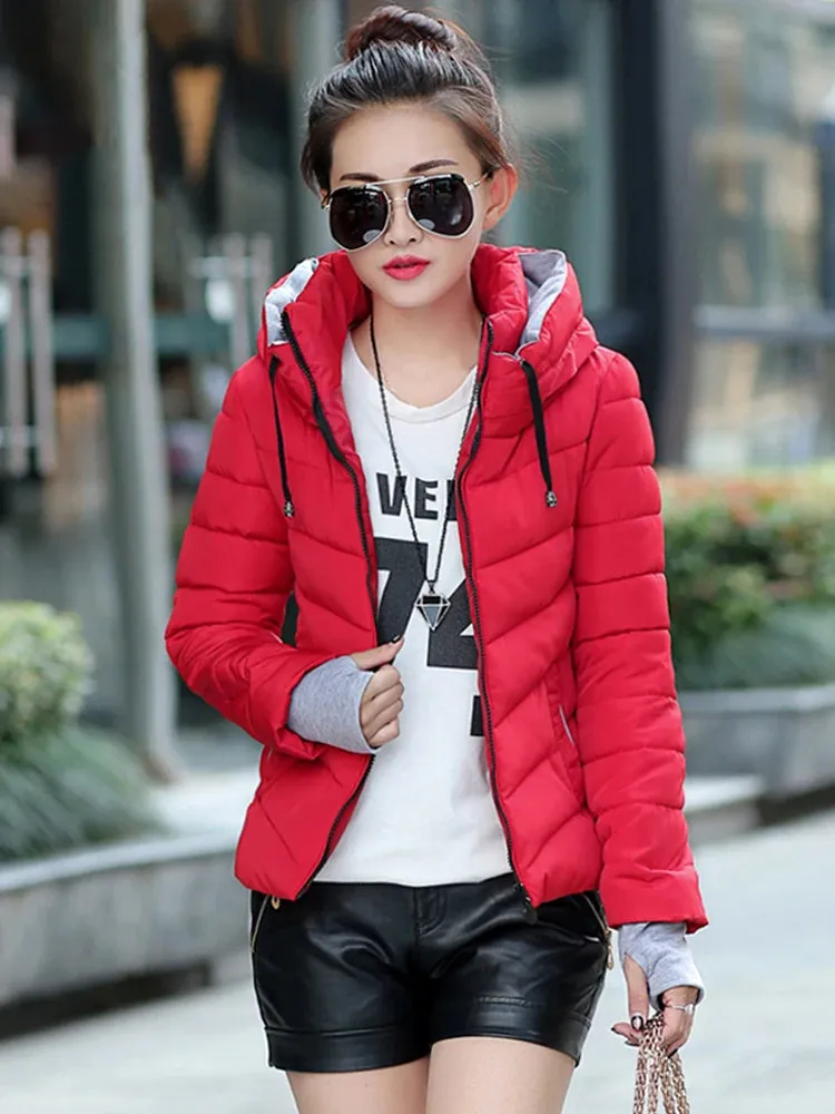 Autumn Winter Down Cotton Casual Warm Jacket Women Big Size Female Fashion Design Ladies Work Wear Winter Coat Cheap Wholesale