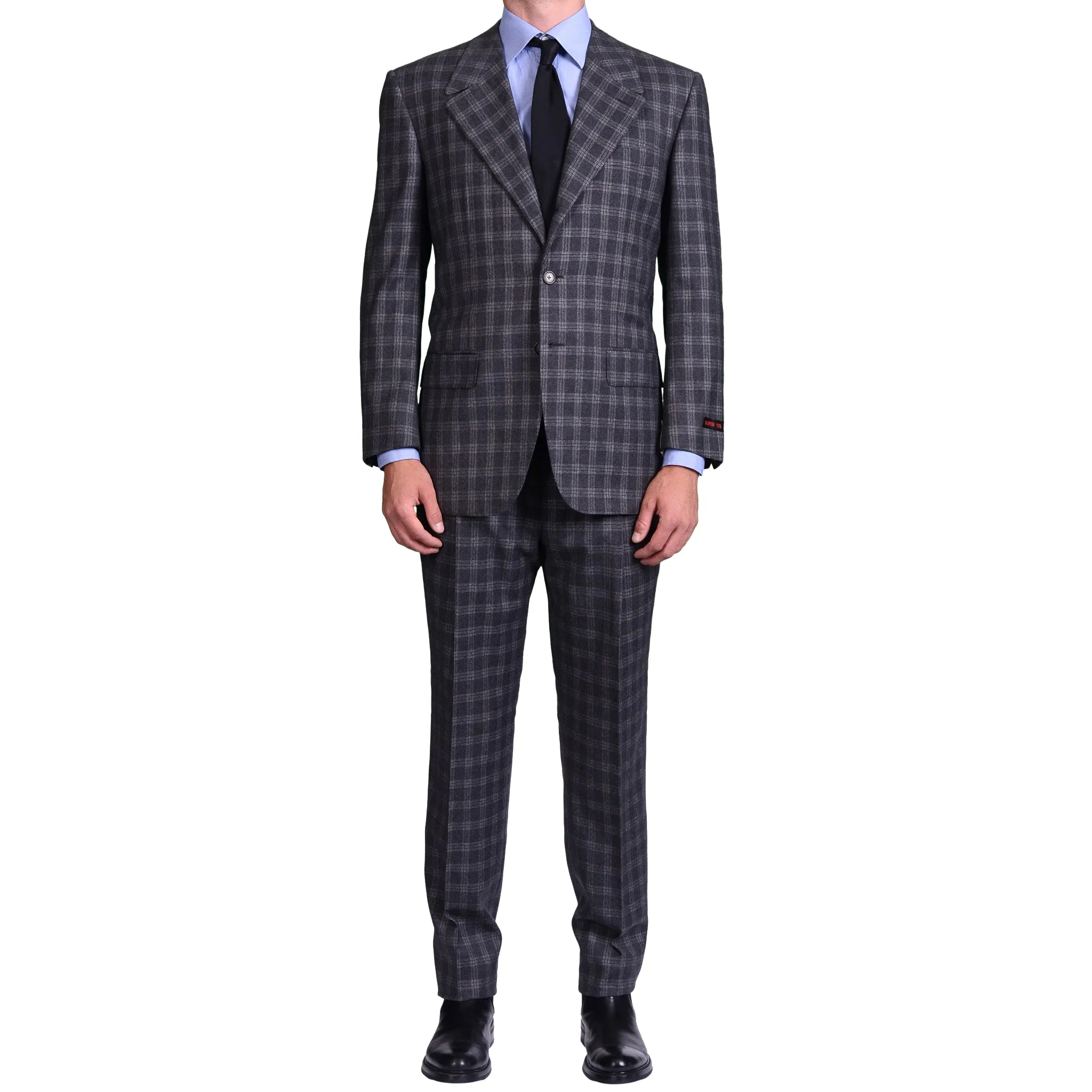 AVI ROSSINI Handmade Gray Super 120's Flannel Suit Luxury EU 52 NEW US 42