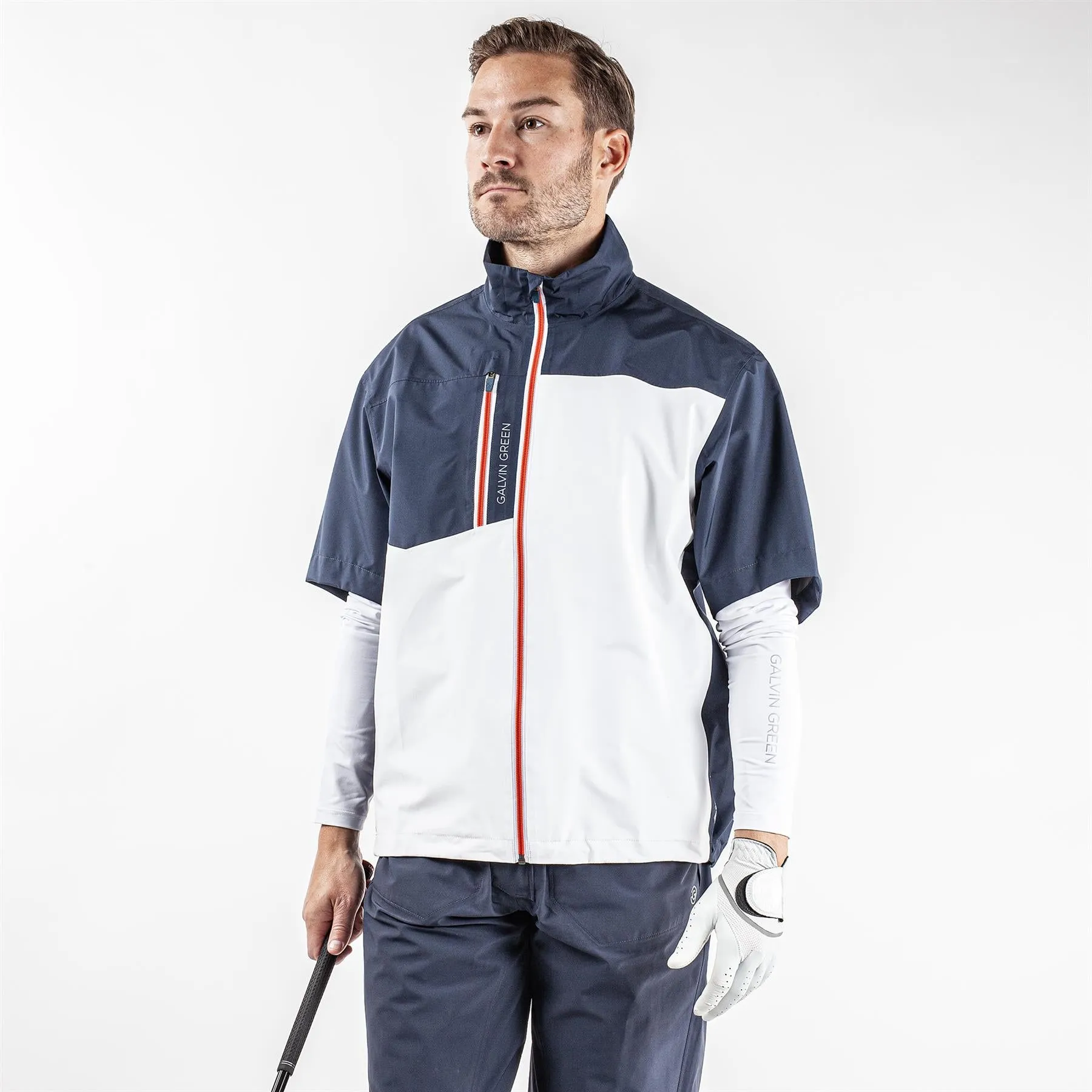 Axl GORE-TEX Short Sleeve Waterproof Jacket White/Navy/Orange - AW23