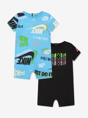 Baby Boys 2 Pack Romper Set in Black