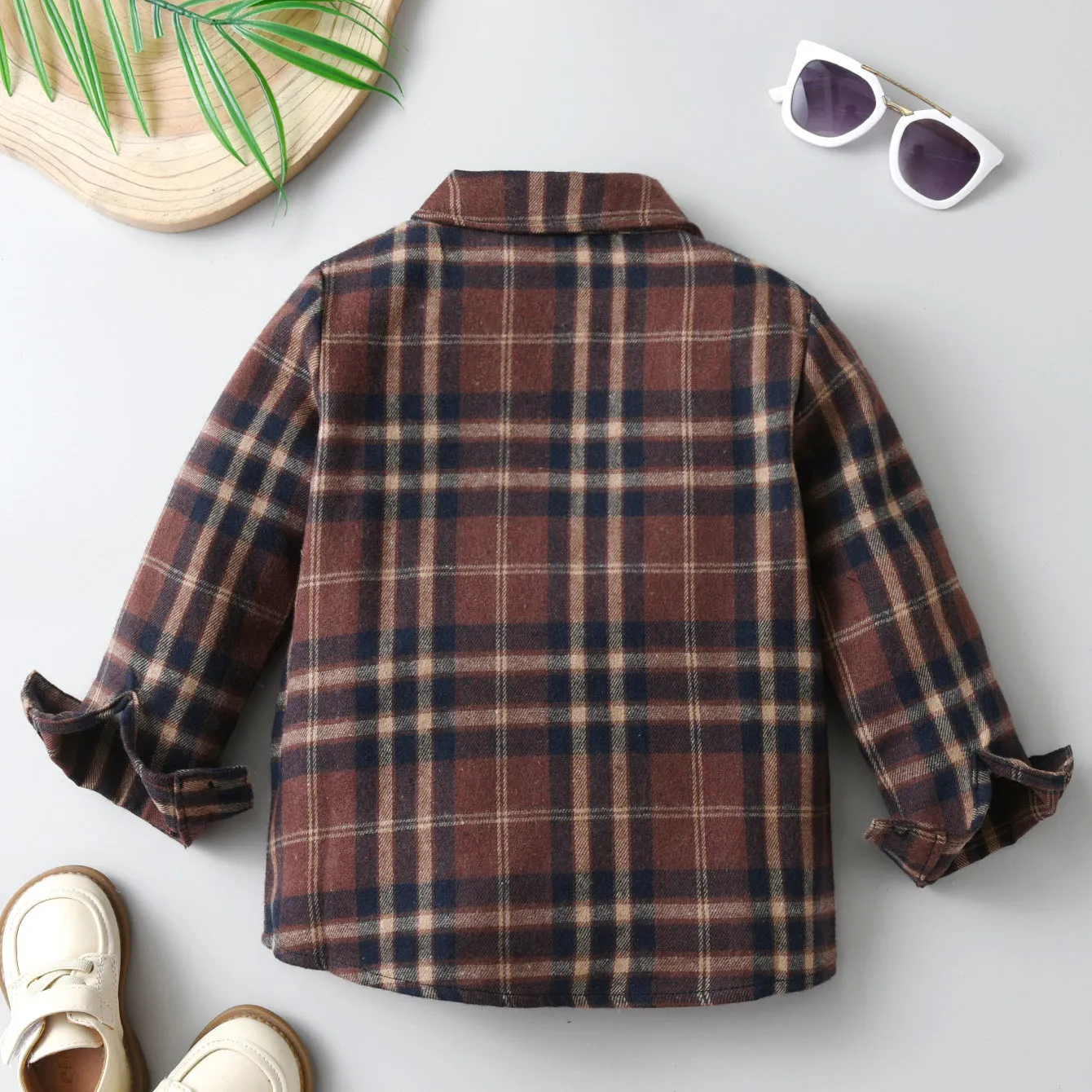 Baby Kid Boys Color-blocking Checked Shirts Wholesale 23082878