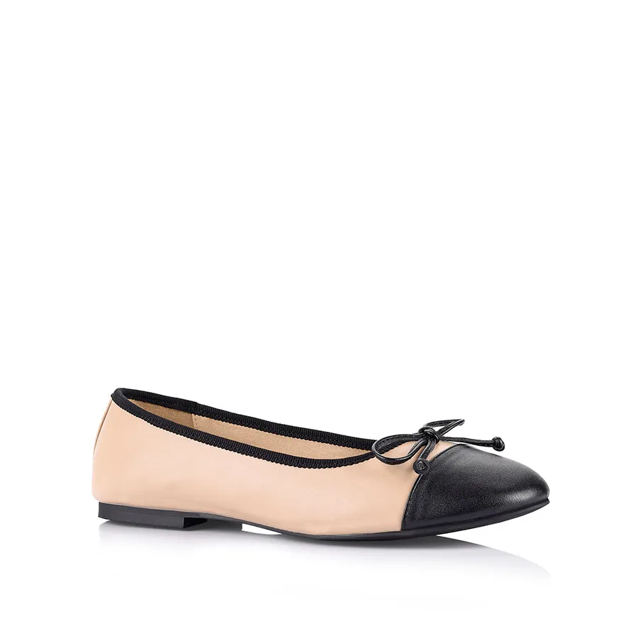 Bamba Ballet Flats - Nude/Black