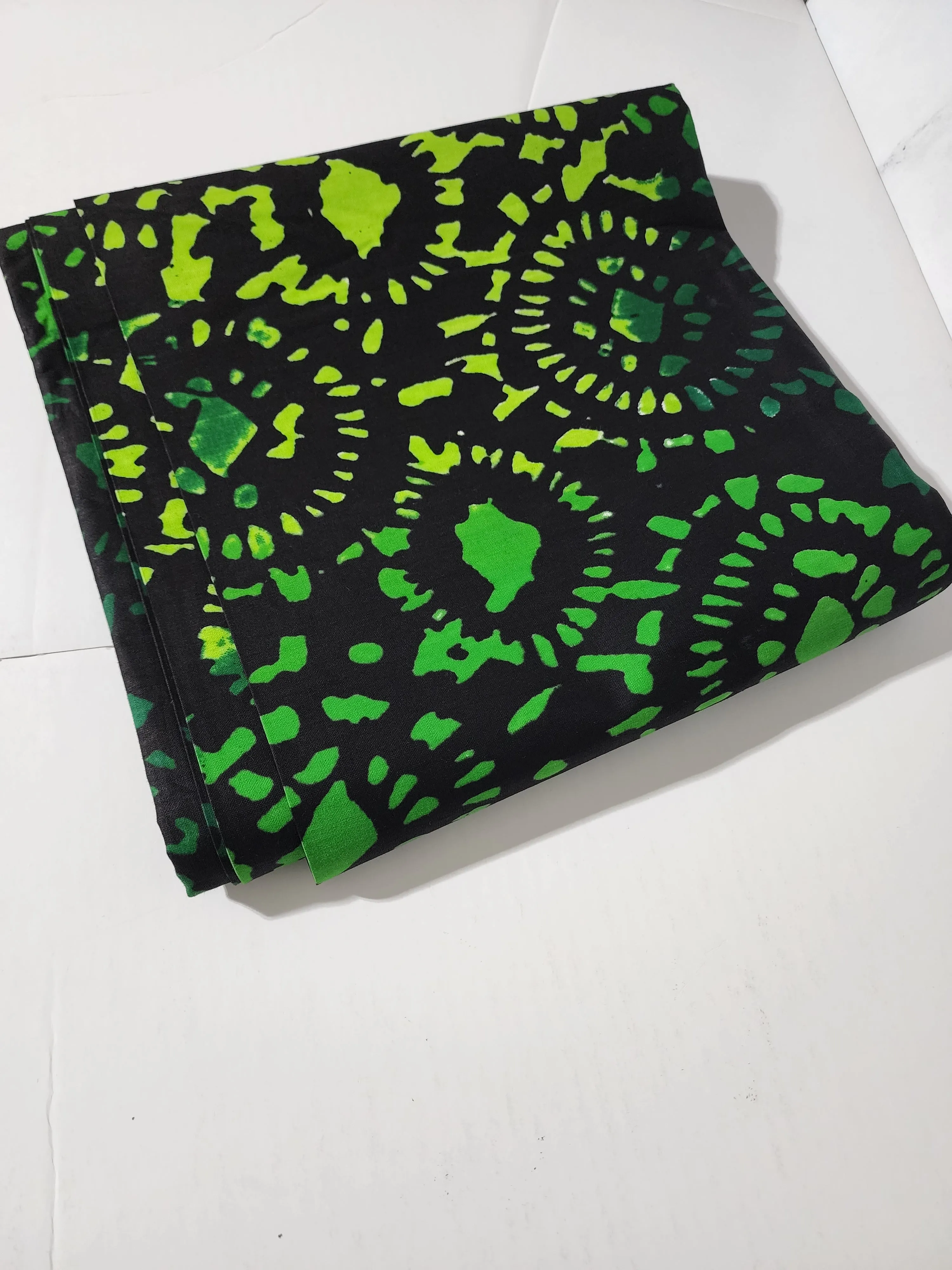 Black and Green Ankara Fabric, ACS0294