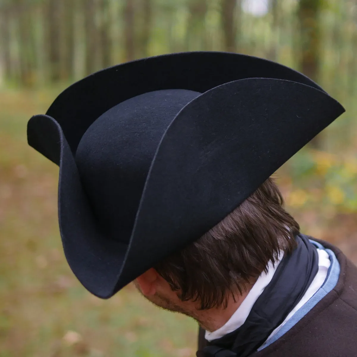 Black Standard Wool Felt Civilian Tricorn