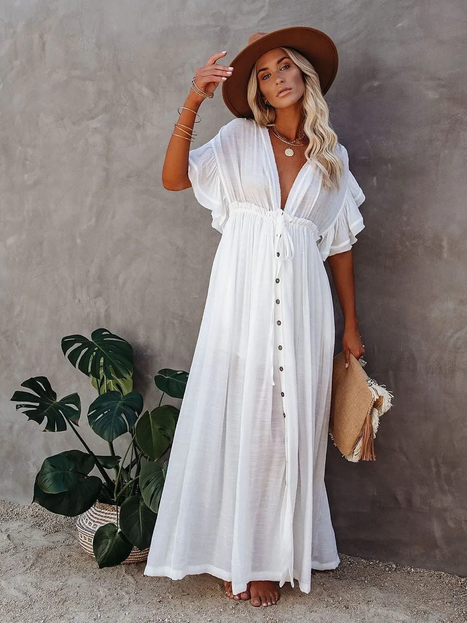 Boho Swing Maxi Dress With Backless Design for Women