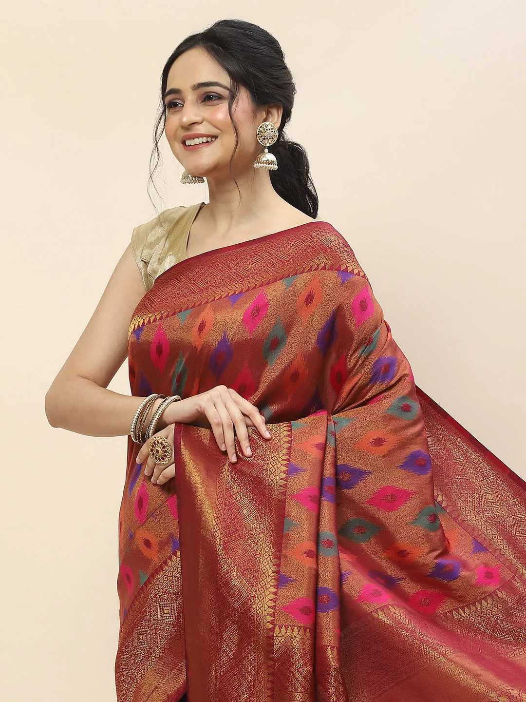 Brocade Handloom Woven Saree