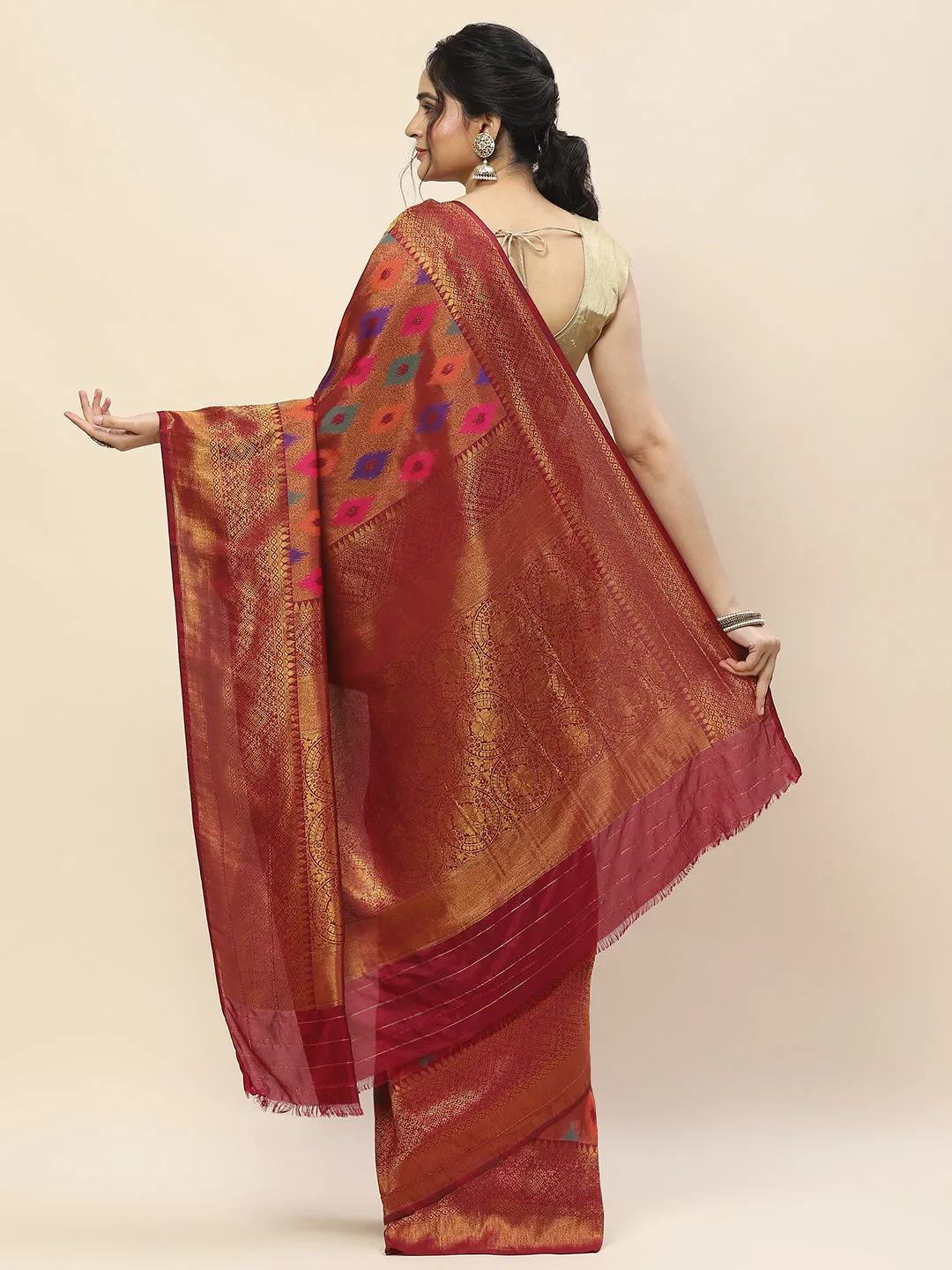 Brocade Handloom Woven Saree