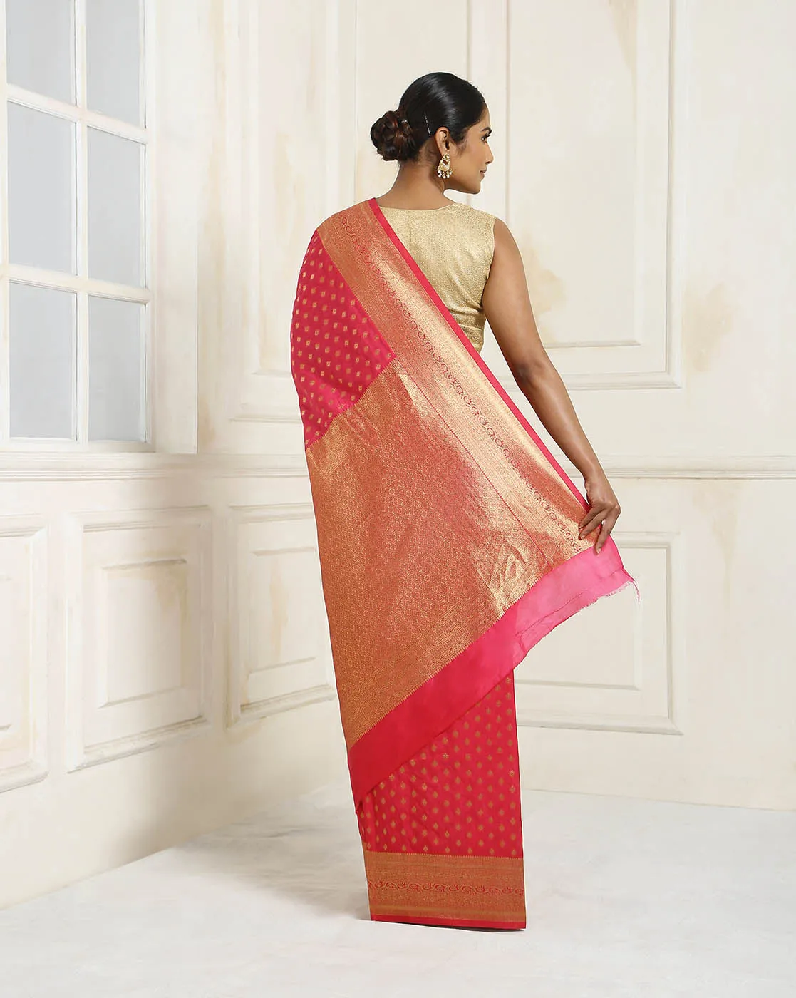 Brocade Zari Jaal Handloom Woven Saree