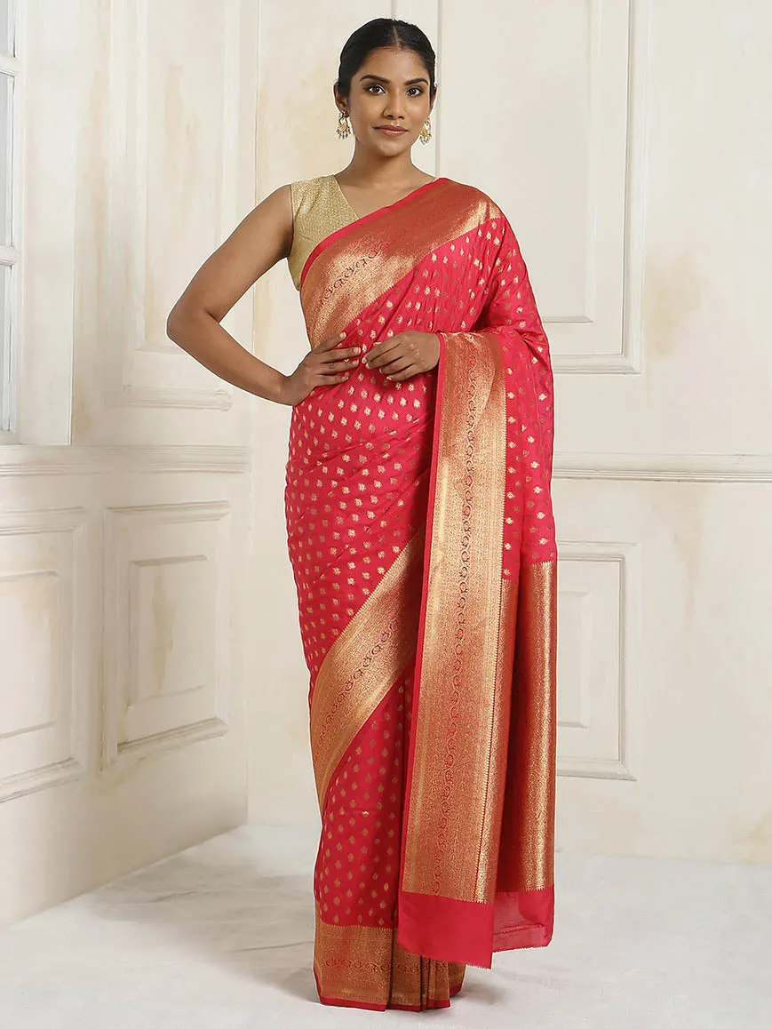 Brocade Zari Jaal Handloom Woven Saree