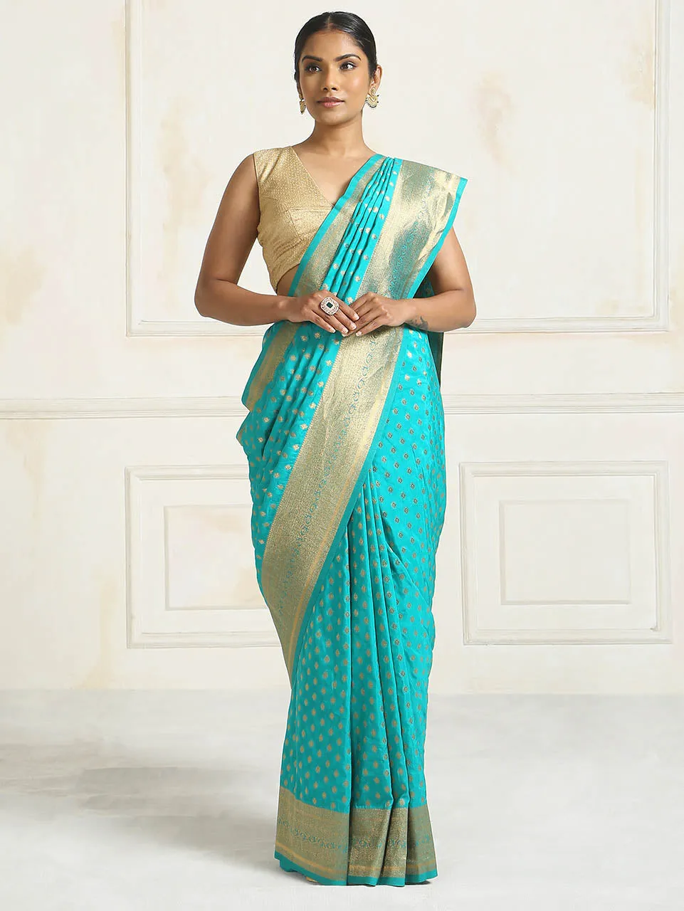 Brocade Zari Jaal Handloom Woven Saree