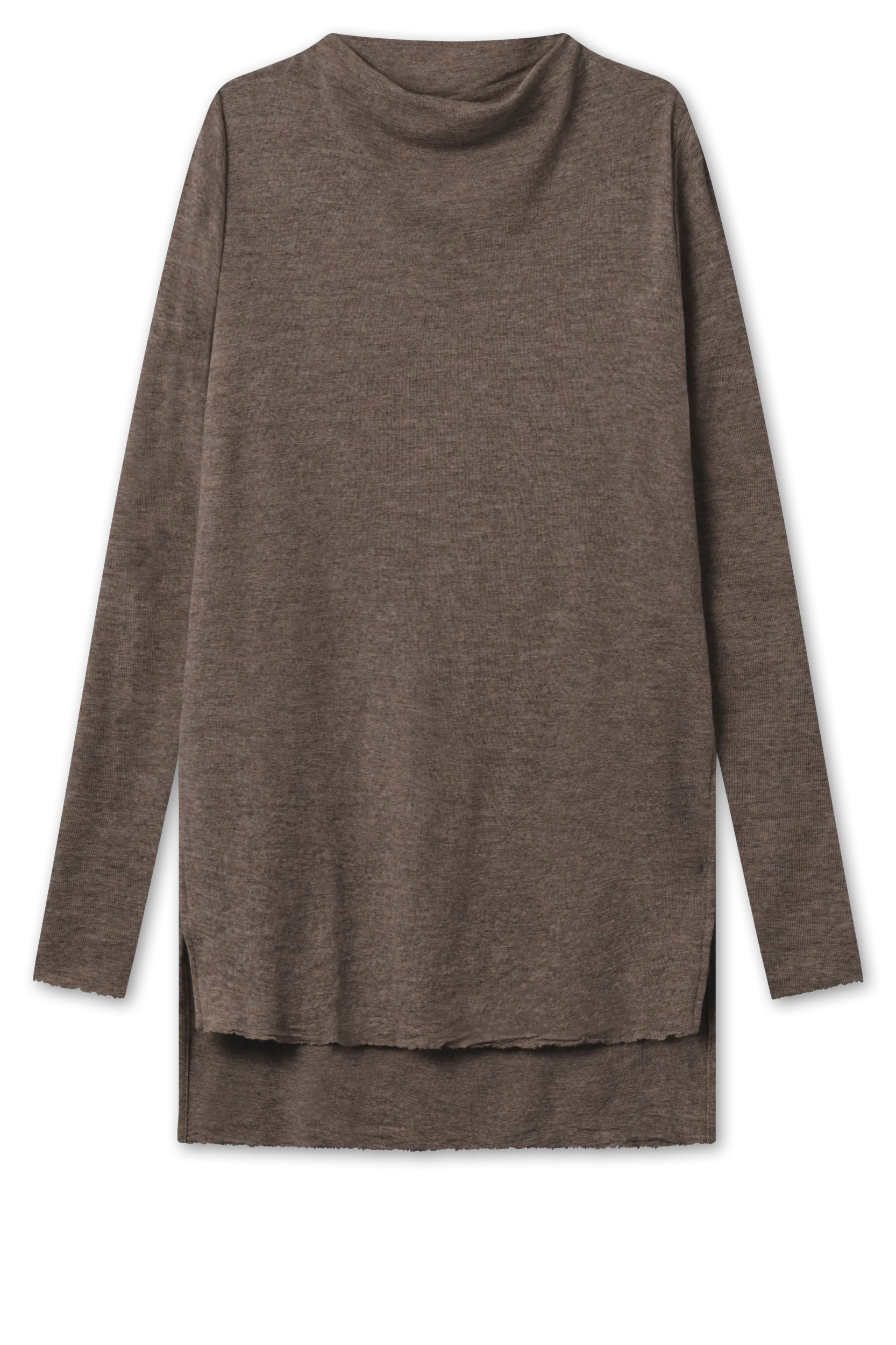 By Basics - Merino Wool Blouse Earth Melange