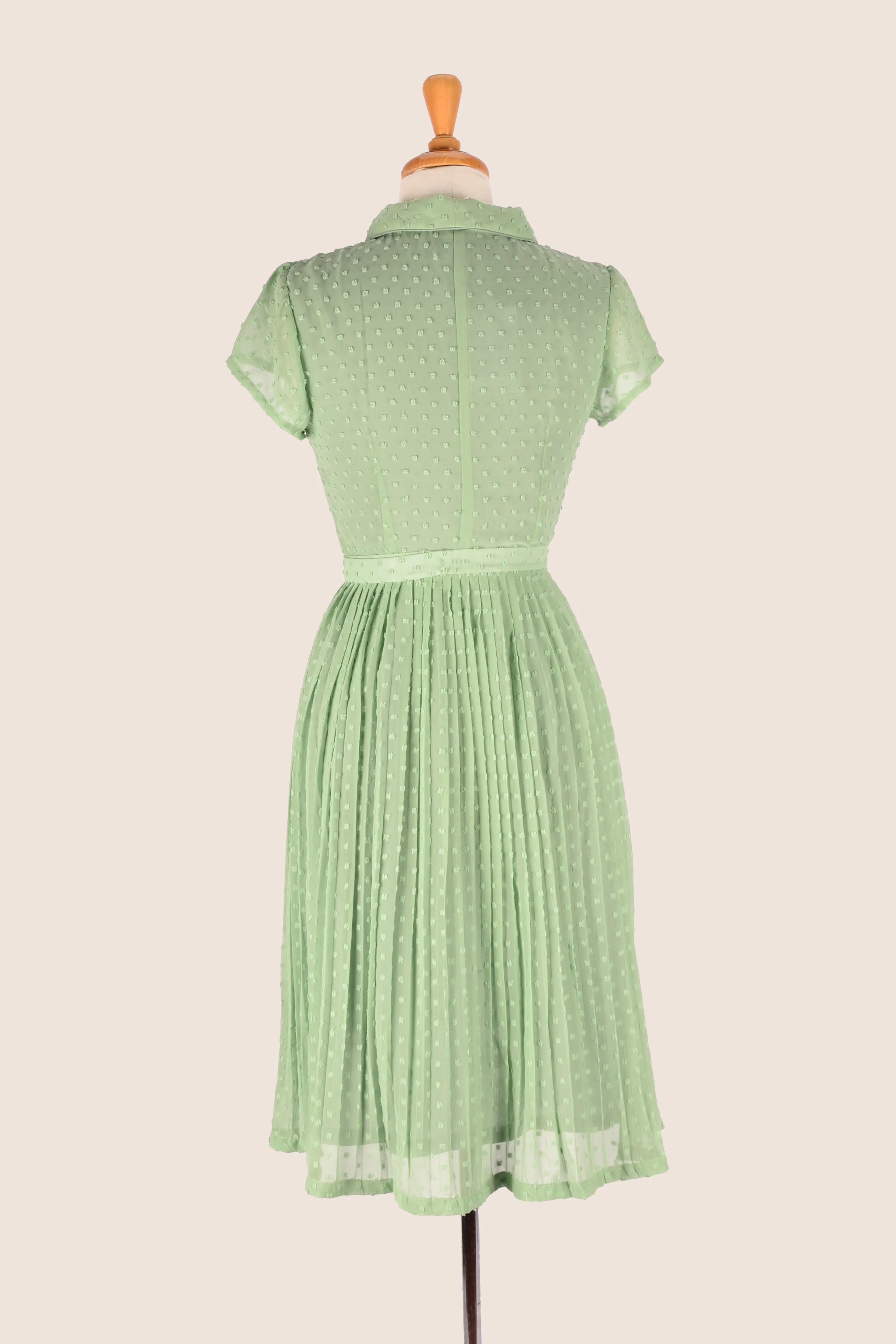 Camille Pastel Green Dots Dress