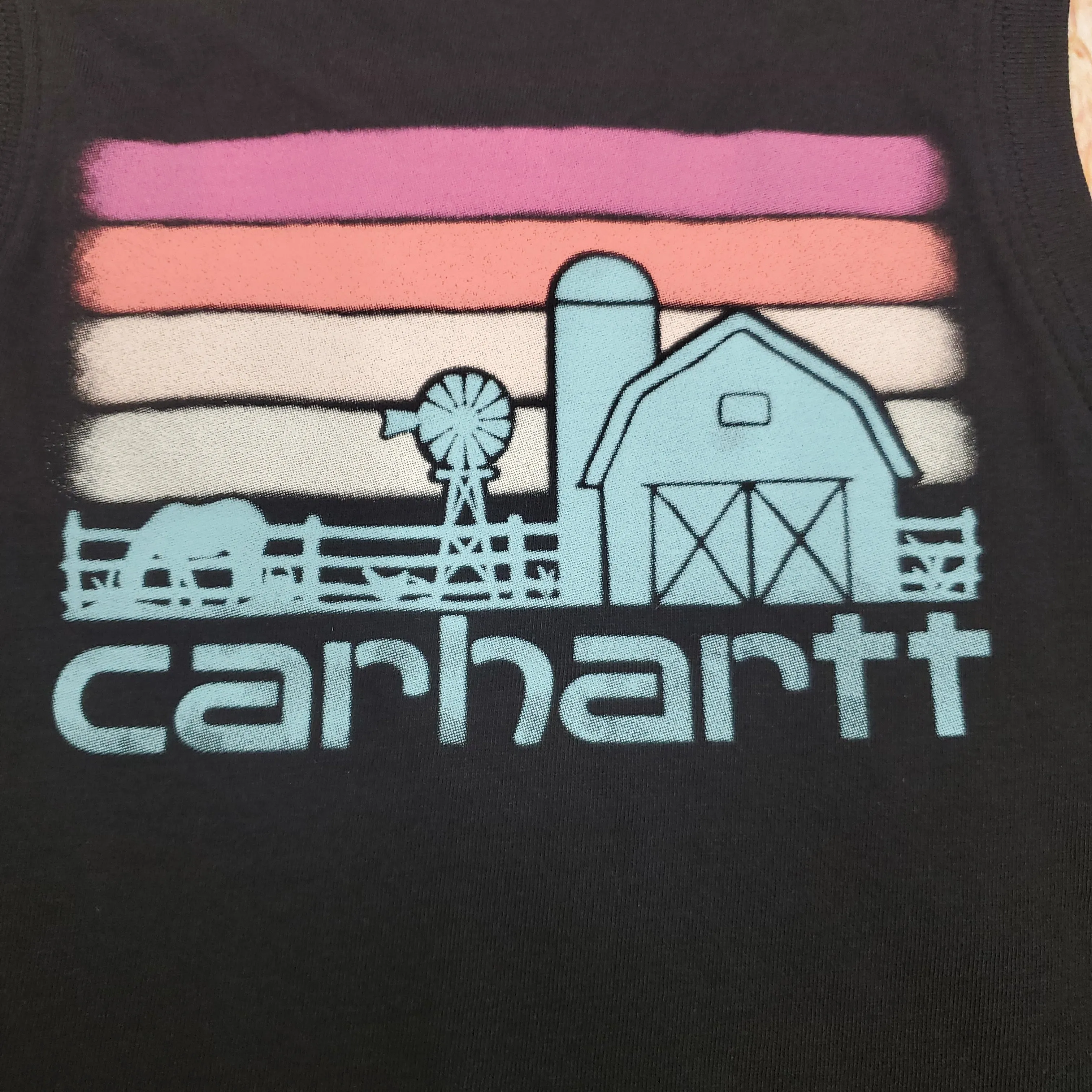 CARHARTT FARM SUNSET BLACK SLEEVELESS TANK