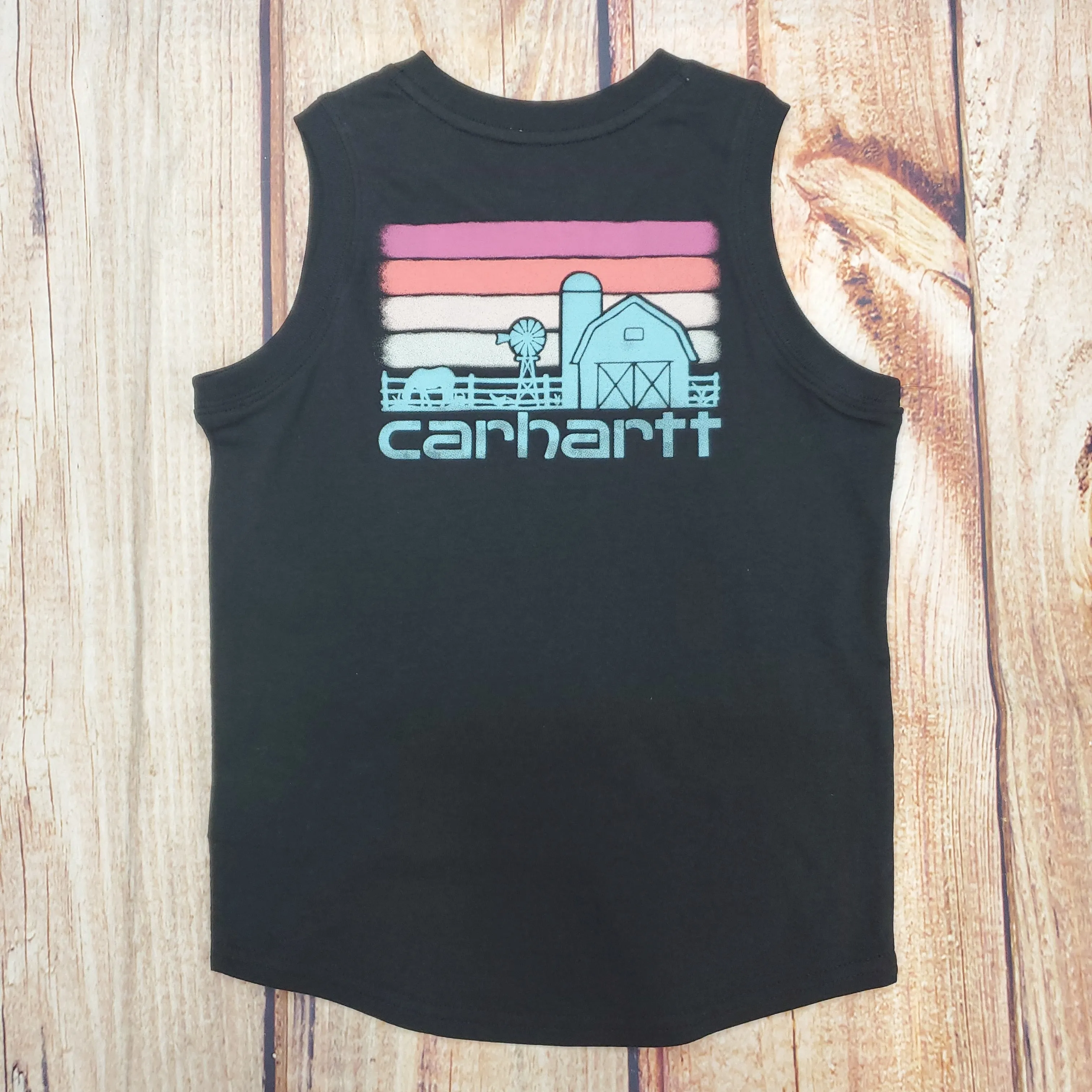 CARHARTT FARM SUNSET BLACK SLEEVELESS TANK