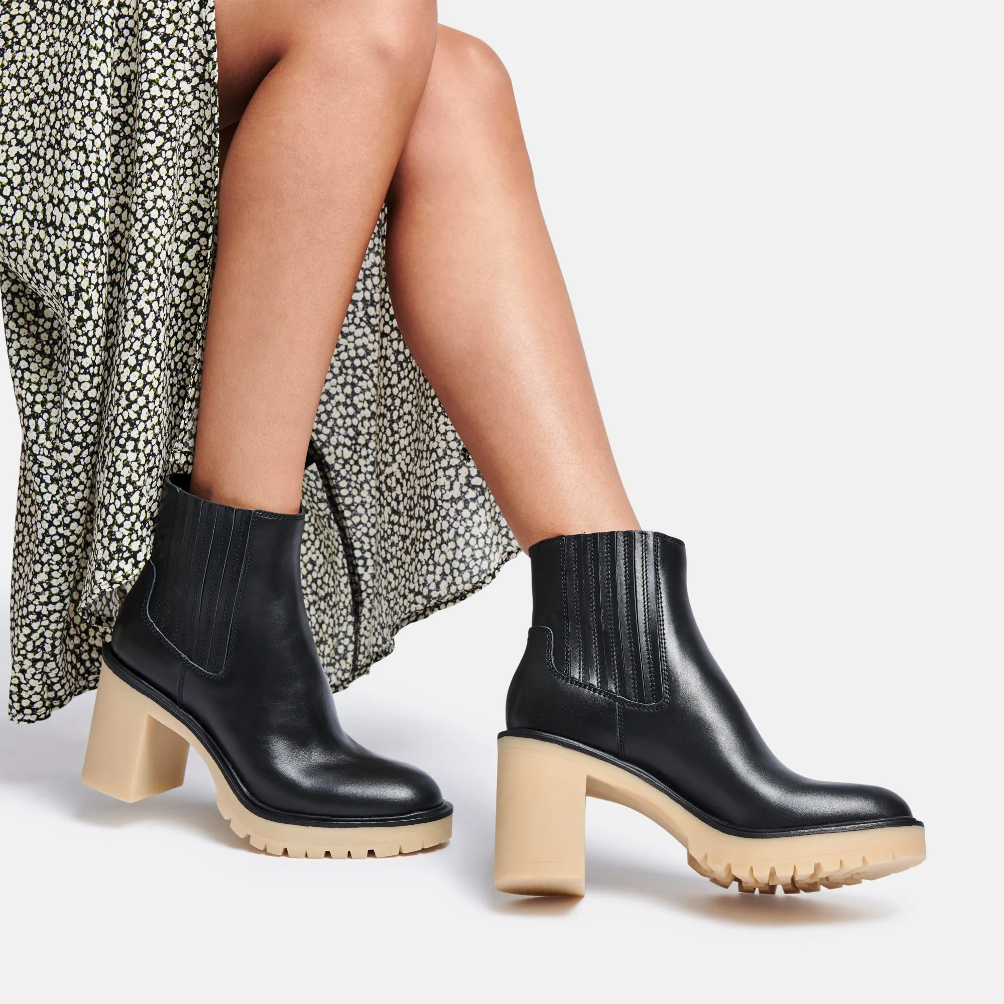 CASTER H2O BOOTIES BLACK LEATHER