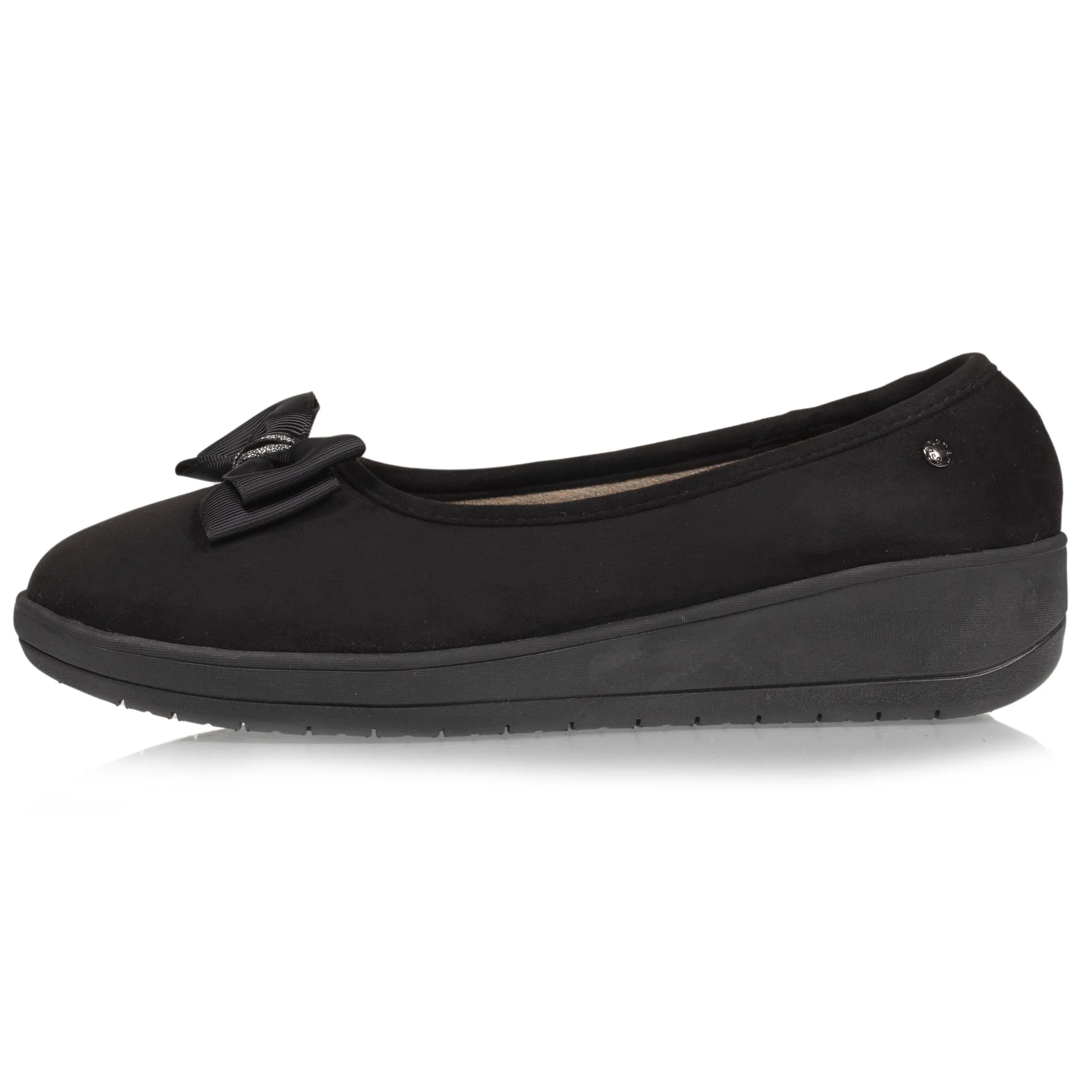 Chaussons ballerines talon Femme Noir