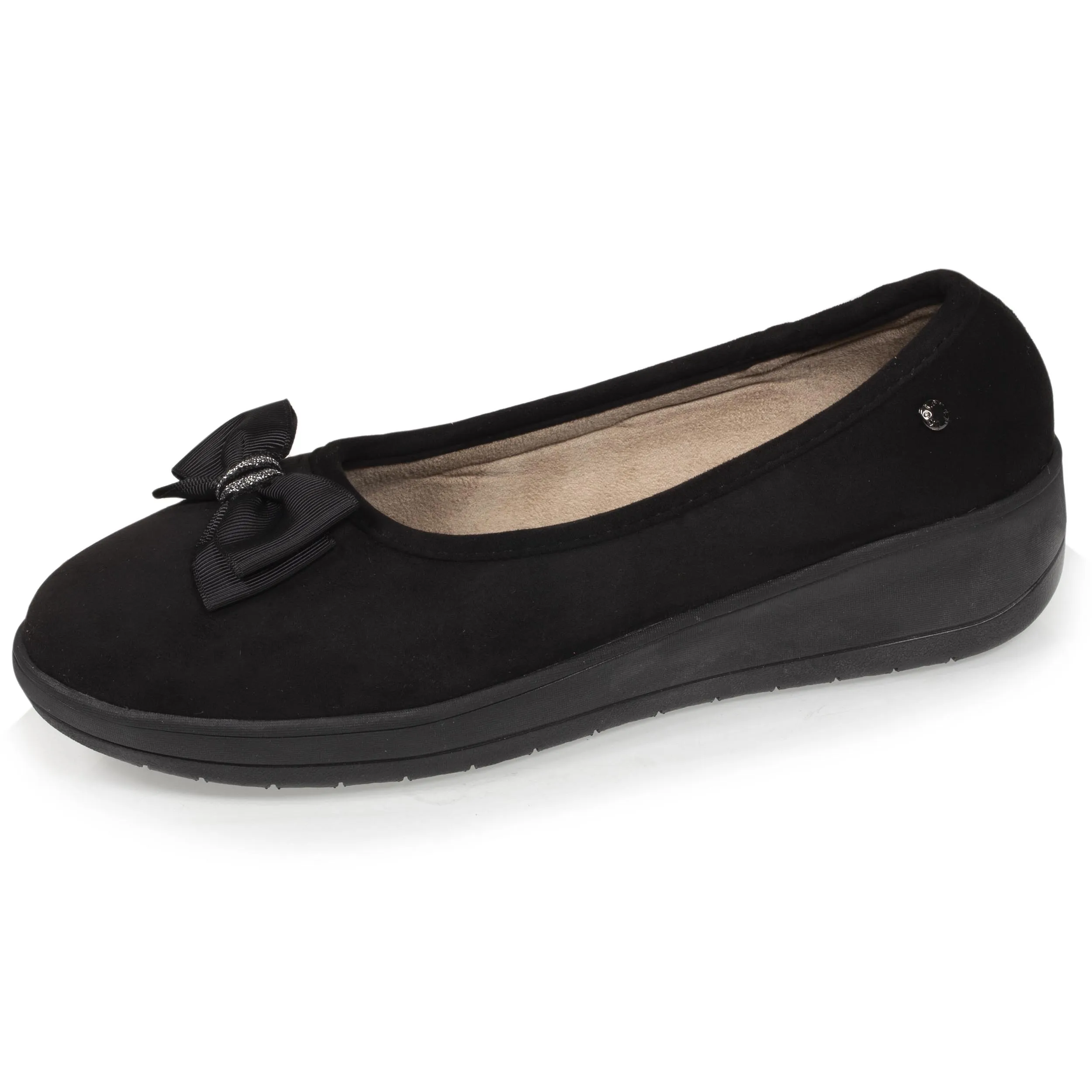 Chaussons ballerines talon Femme Noir