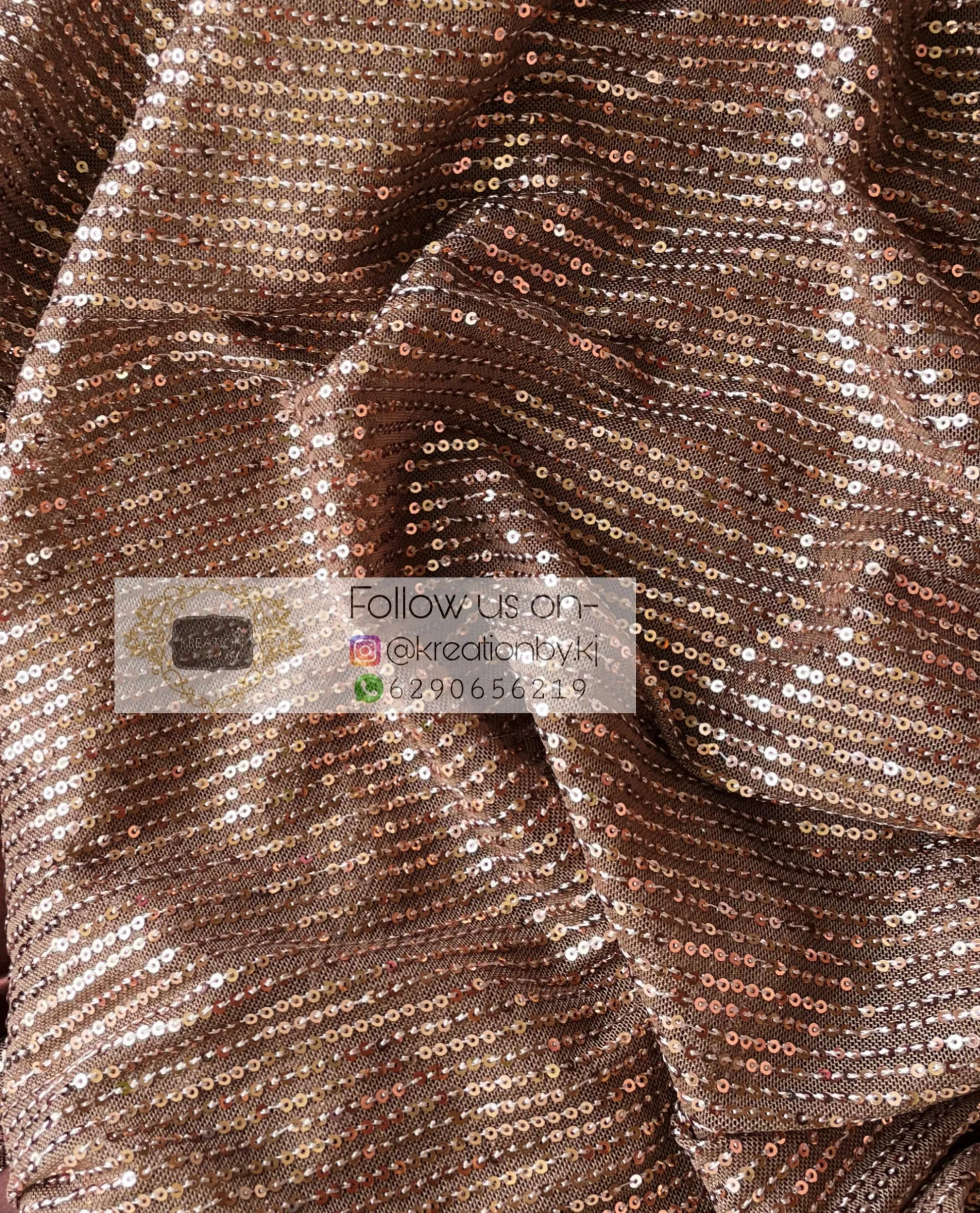 Chocolate Brown Sequins Saree