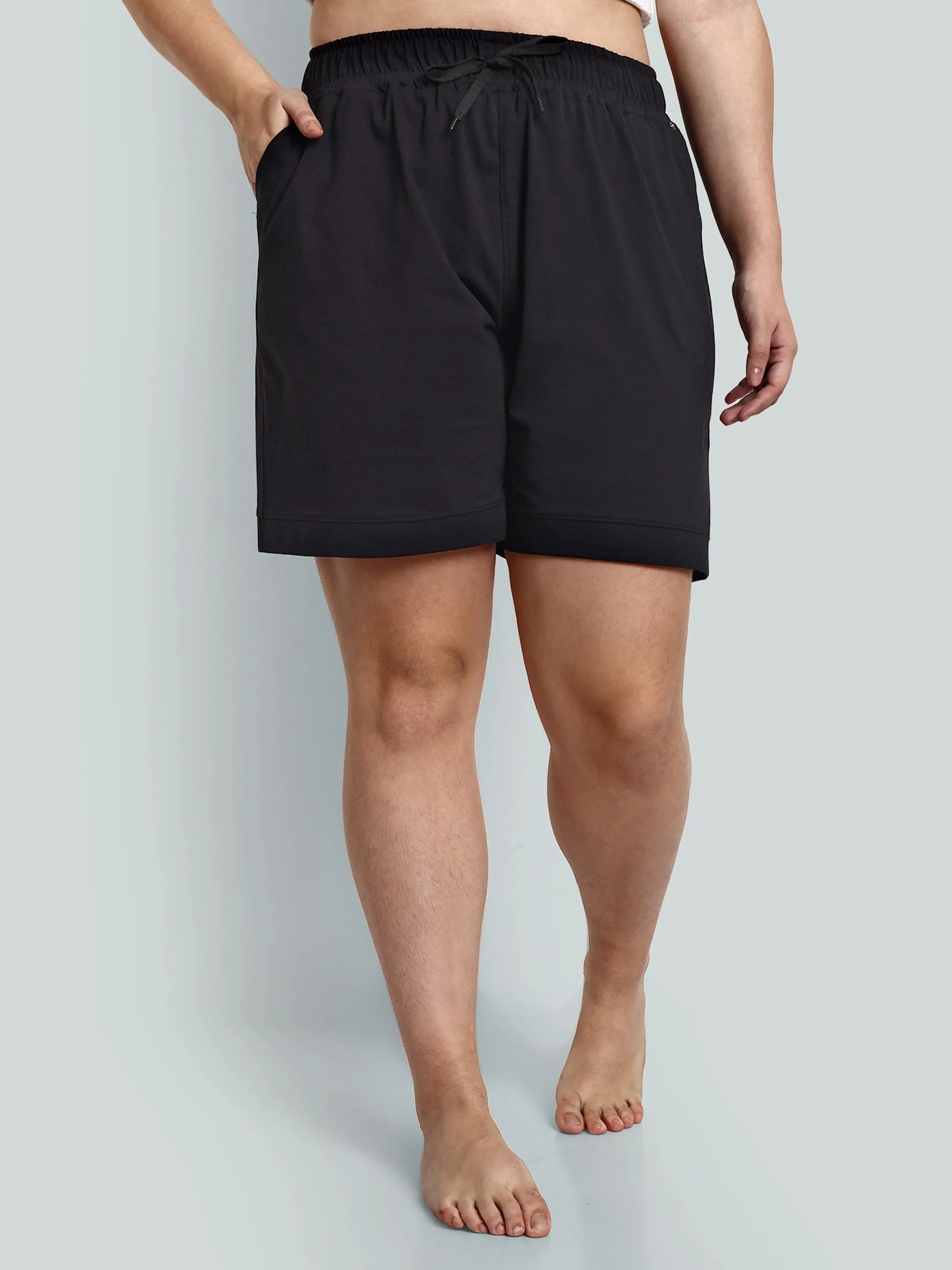 Cotton Shorts For Women - Plain Bermuda - Black