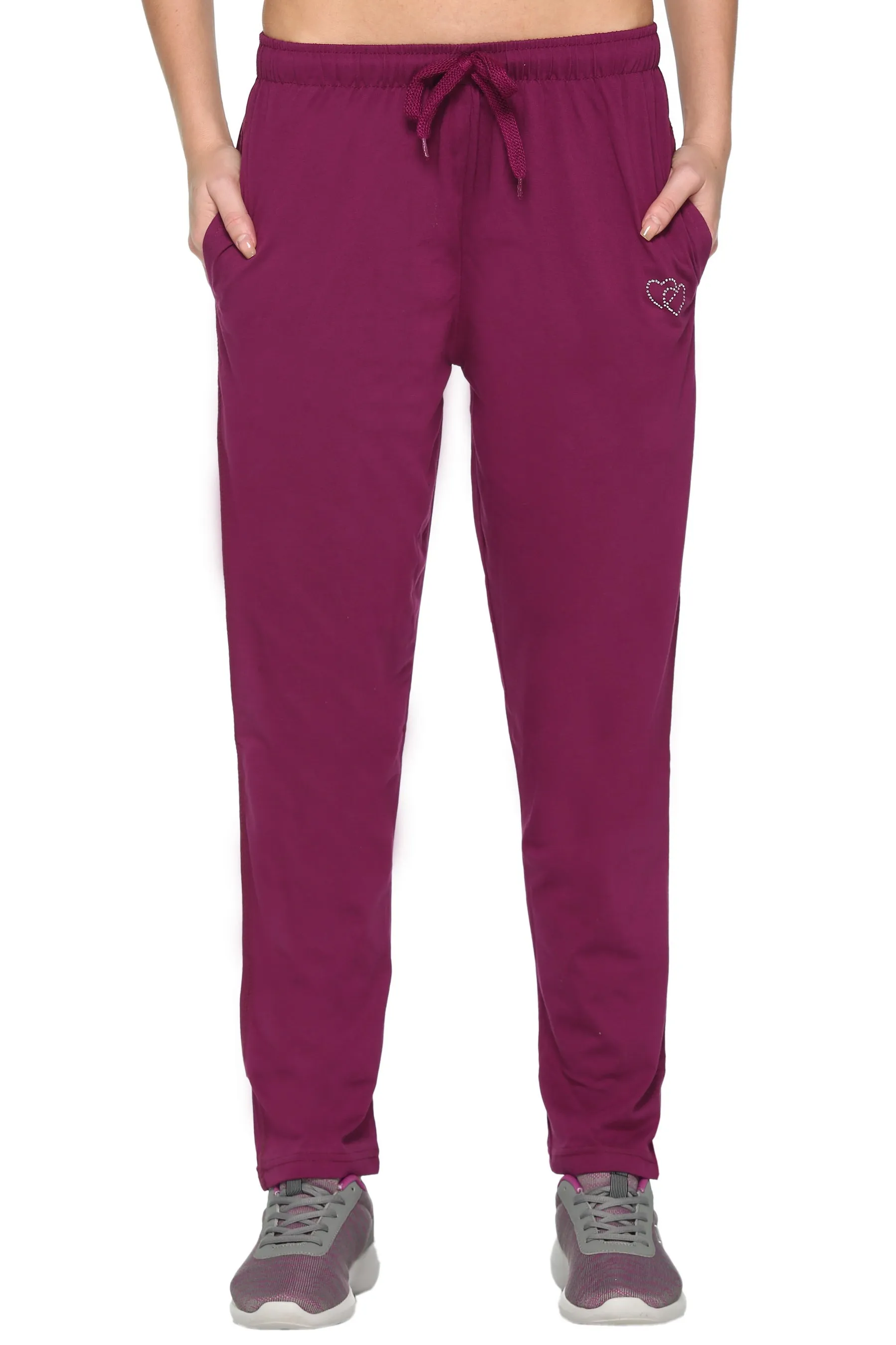 Cotton Track Pants For Women Pack of 2 (Purple & Navy Blue)