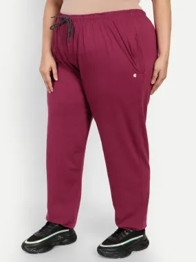 Cotton Track Pants For Women - Purple