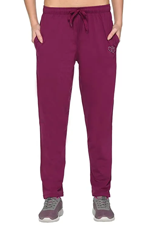 Cotton Track Pants For Women - Purple