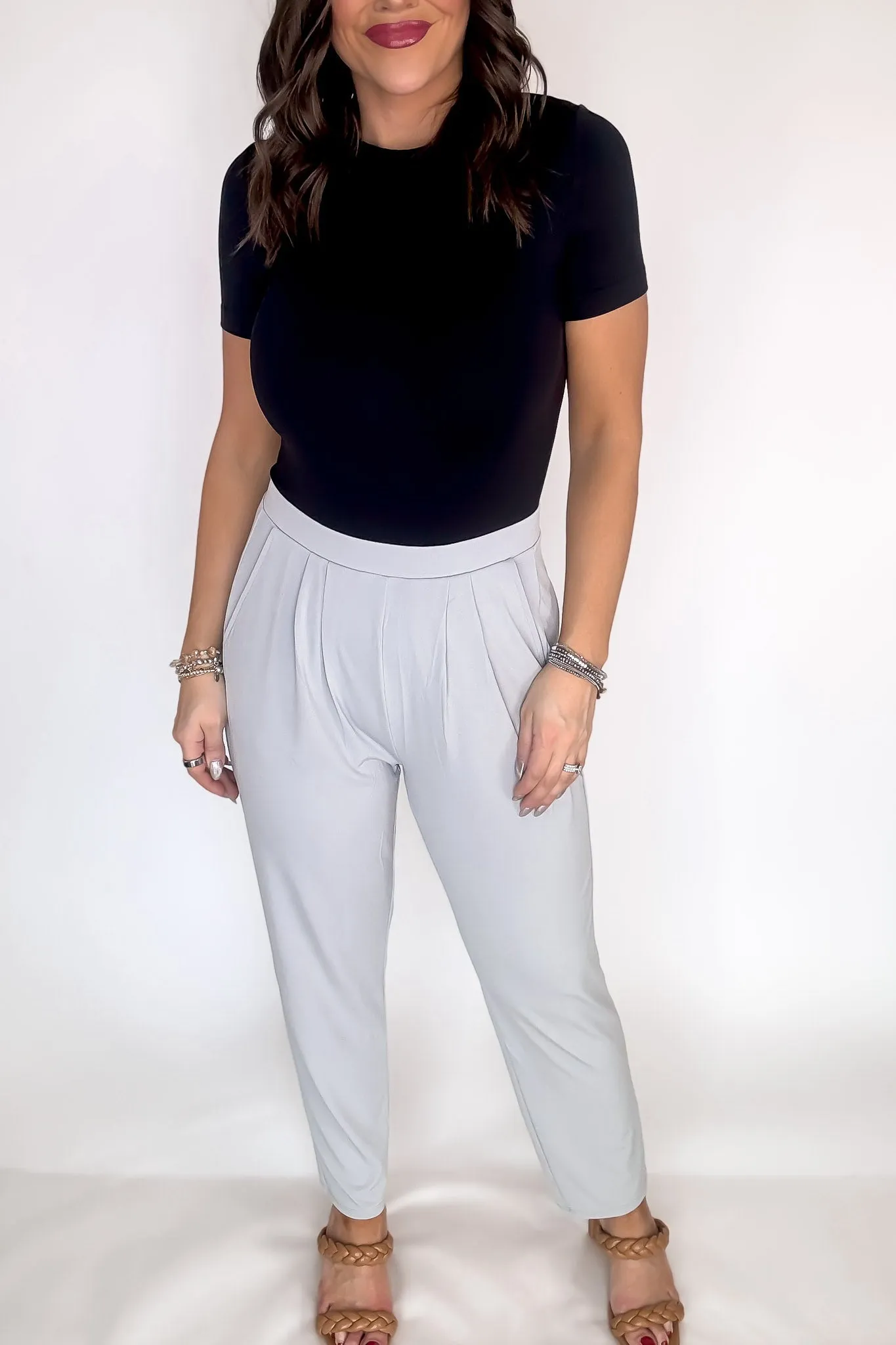 Dress It Up Light Grey Stretch Dress Pants