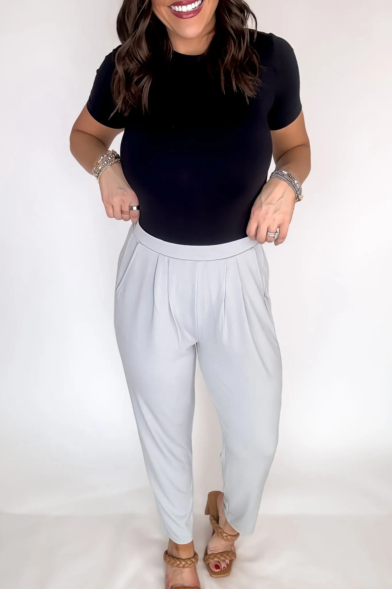 Dress It Up Light Grey Stretch Dress Pants