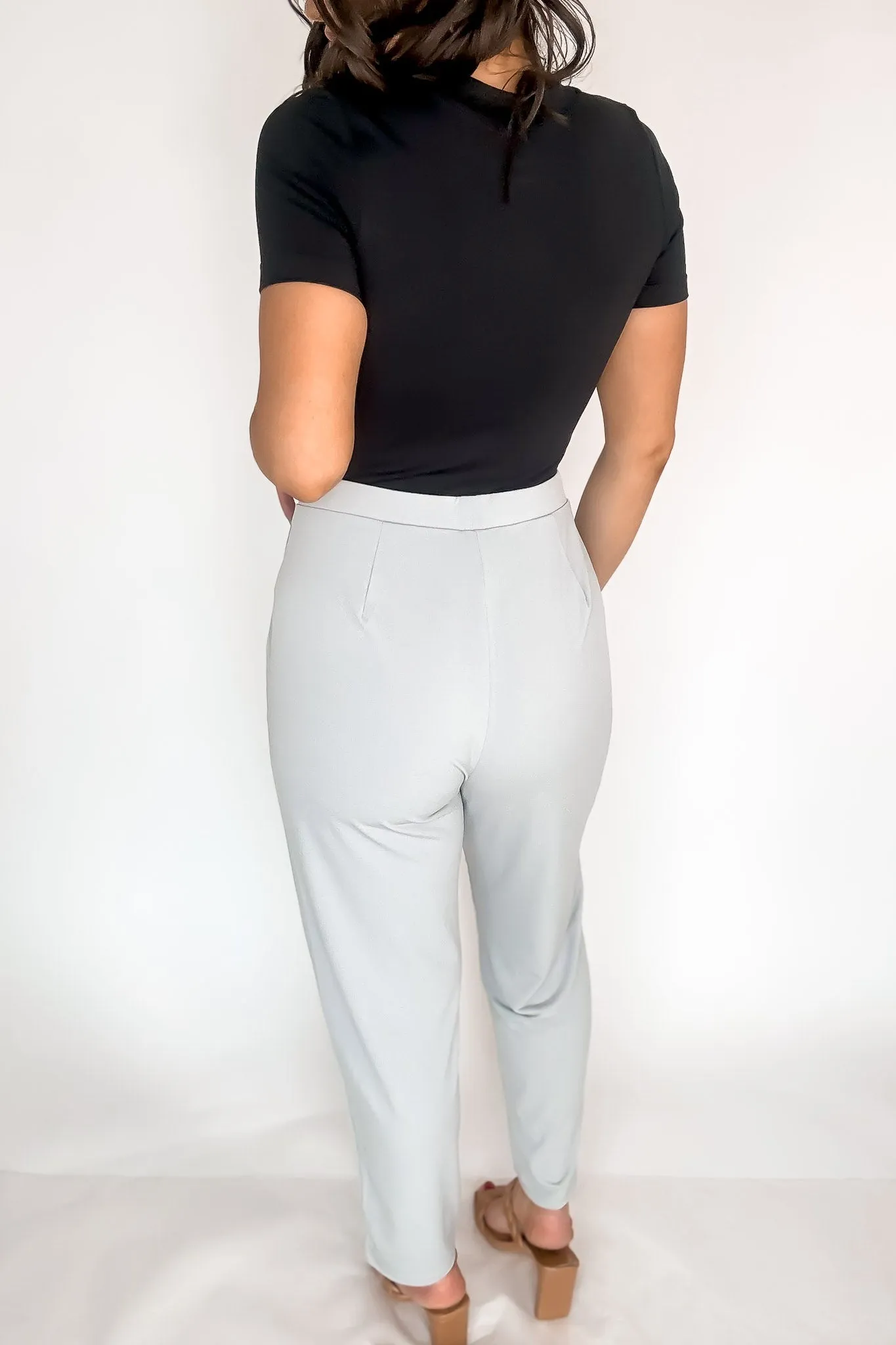 Dress It Up Light Grey Stretch Dress Pants