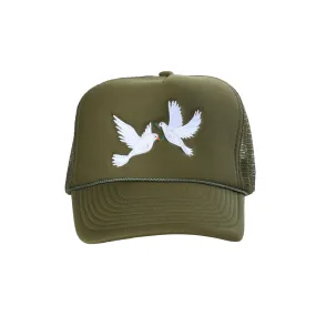 Dropout Doves Trucker Hat - Army Green