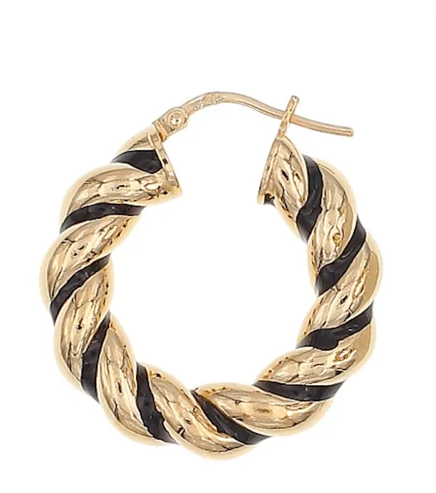 Enamel Swirls - Black & Gold