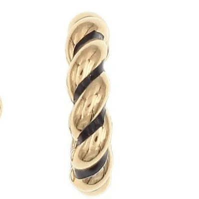 Enamel Swirls - Black & Gold