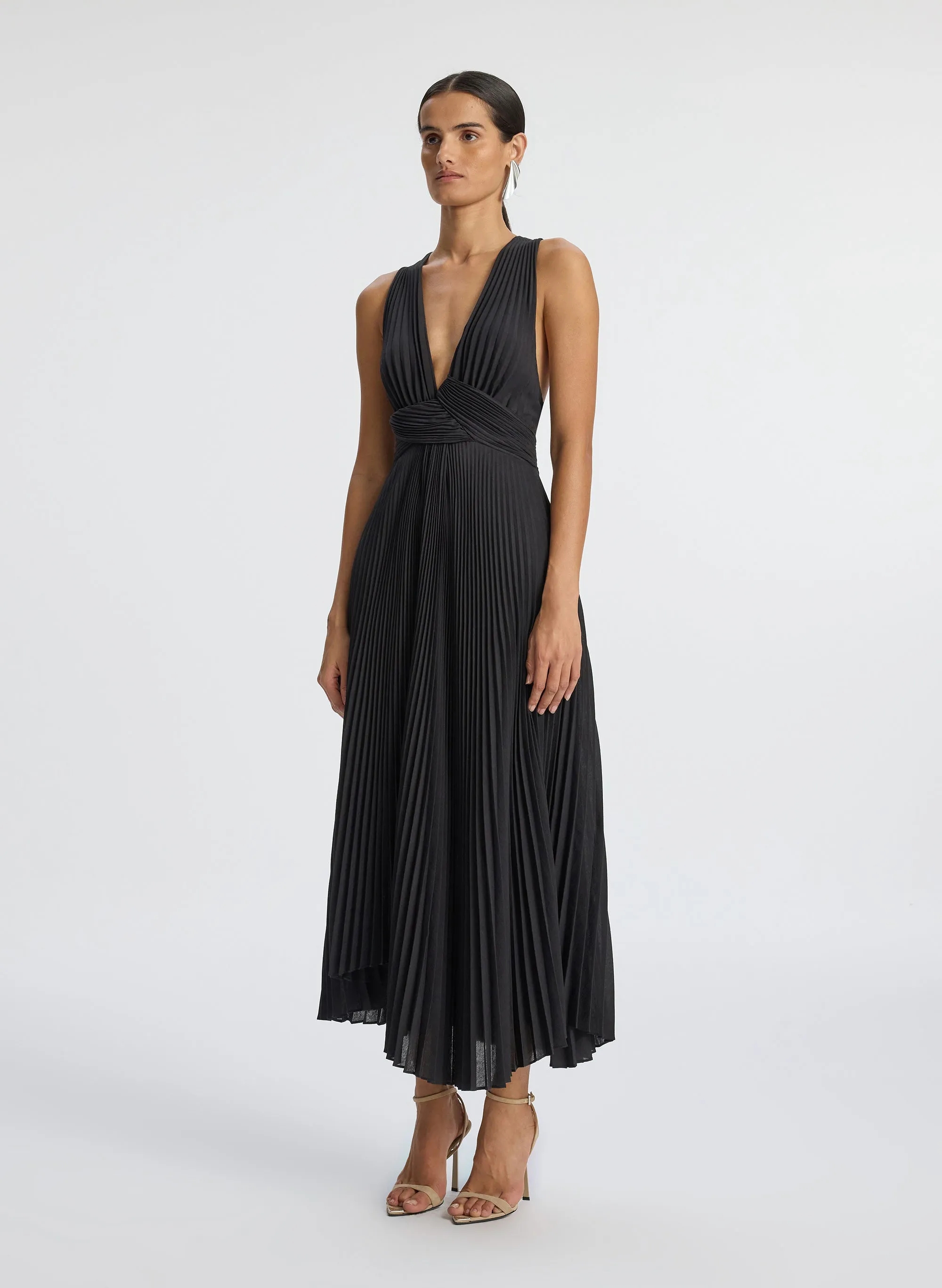 Everly Pleated Midi Dress