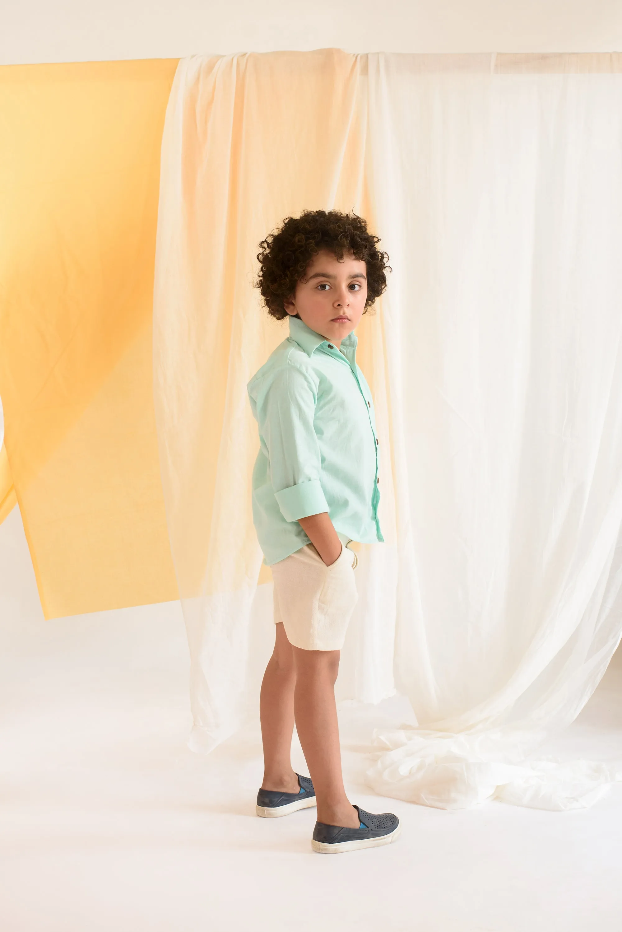 Everyday Eden- Organic Cotton Pin Tucks Shirt For Boys