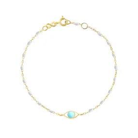 Eye Classic Gigi White bracelet, Yellow Gold, 6.7"