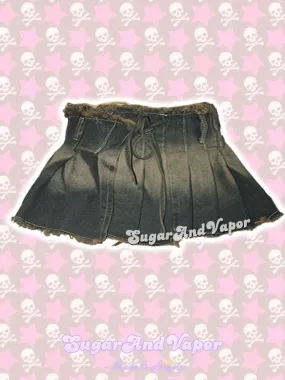 Fairy Grunge Mini Denim Wrap Skirt